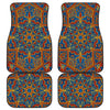 Bohemian Indian Mandala Pattern Print Front and Back Car Floor Mats