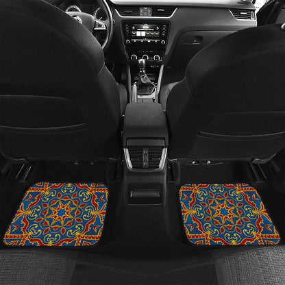 Bohemian Indian Mandala Pattern Print Front and Back Car Floor Mats