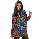 Bohemian Indian Mandala Pattern Print Hoodie Dress GearFrost