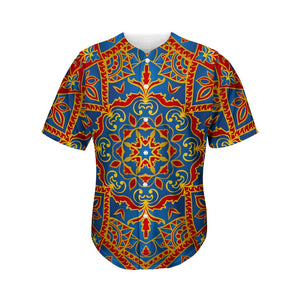 Bohemian Indian Mandala Pattern Print Men's Baseball Jersey