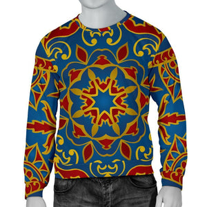 Bohemian Indian Mandala Pattern Print Men's Crewneck Sweatshirt GearFrost