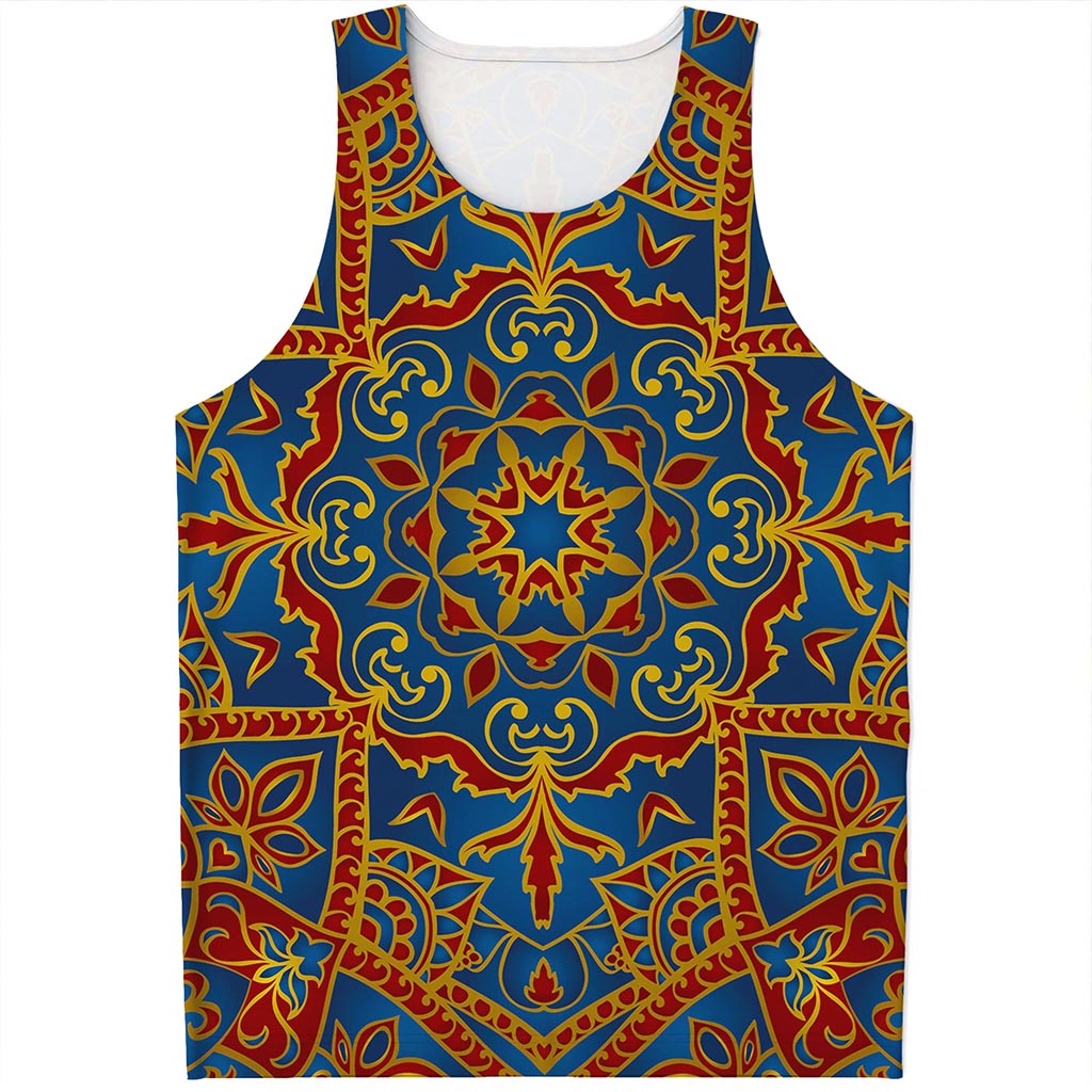 Bohemian Indian Mandala Pattern Print Men's Tank Top