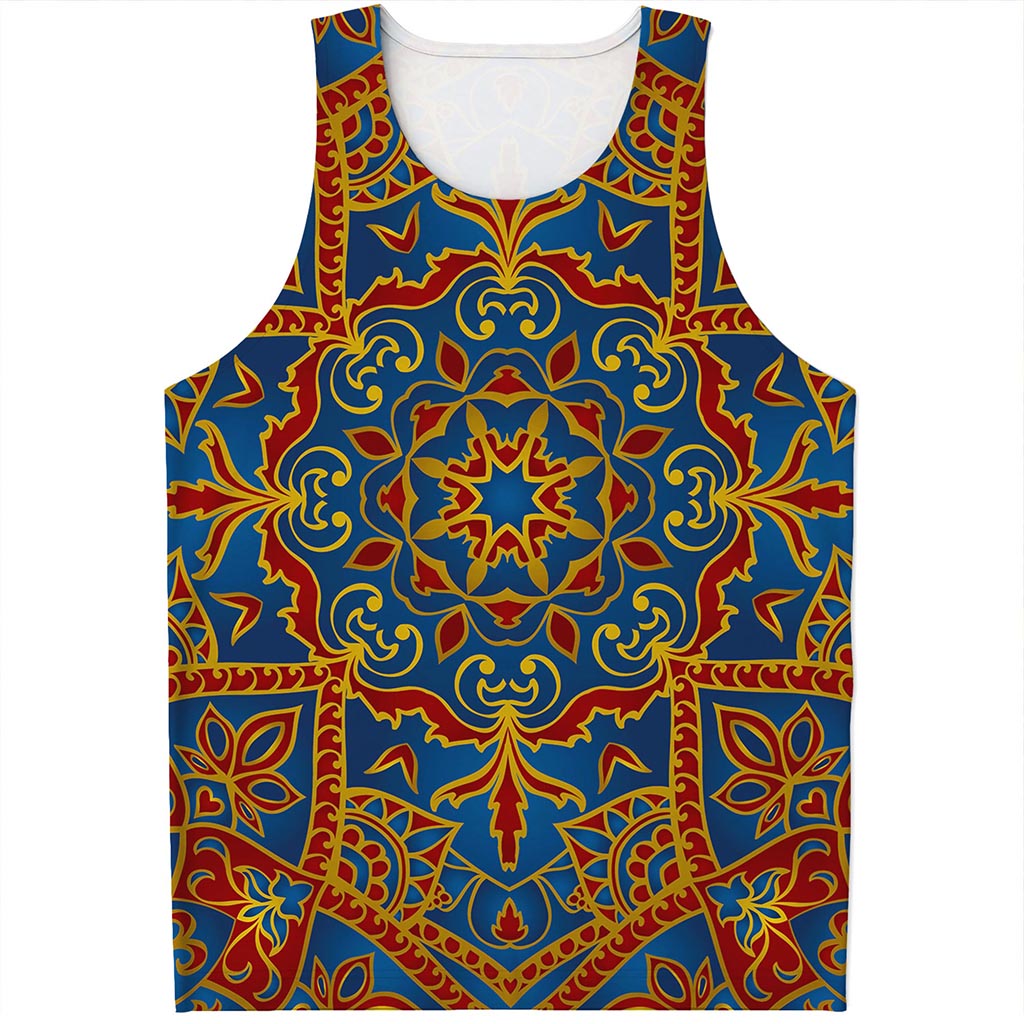Bohemian Indian Mandala Pattern Print Men's Tank Top