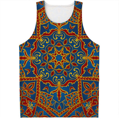 Bohemian Indian Mandala Pattern Print Men's Tank Top