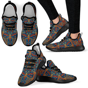 Bohemian Indian Mandala Pattern Print Mesh Knit Shoes GearFrost