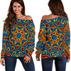 Bohemian Indian Mandala Pattern Print Off Shoulder Sweatshirt GearFrost