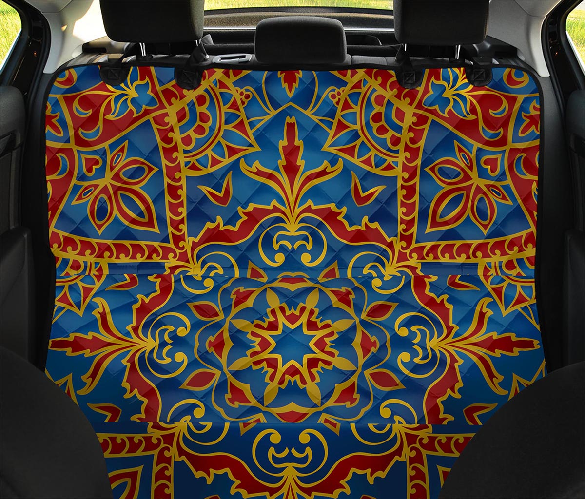 Bohemian Indian Mandala Pattern Print Pet Car Back Seat Cover