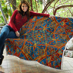 Bohemian Indian Mandala Pattern Print Quilt