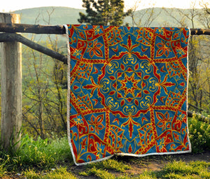 Bohemian Indian Mandala Pattern Print Quilt