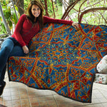 Bohemian Indian Mandala Pattern Print Quilt