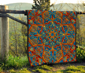 Bohemian Indian Mandala Pattern Print Quilt