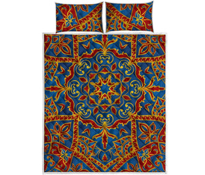 Bohemian Indian Mandala Pattern Print Quilt Bed Set