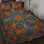 Bohemian Indian Mandala Pattern Print Quilt Bed Set