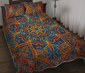 Bohemian Indian Mandala Pattern Print Quilt Bed Set