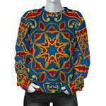 Bohemian Indian Mandala Pattern Print Women's Crewneck Sweatshirt GearFrost