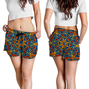 Bohemian Indian Mandala Pattern Print Women's Shorts