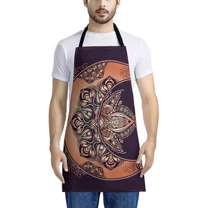 Bohemian Moon And Sun Print Apron