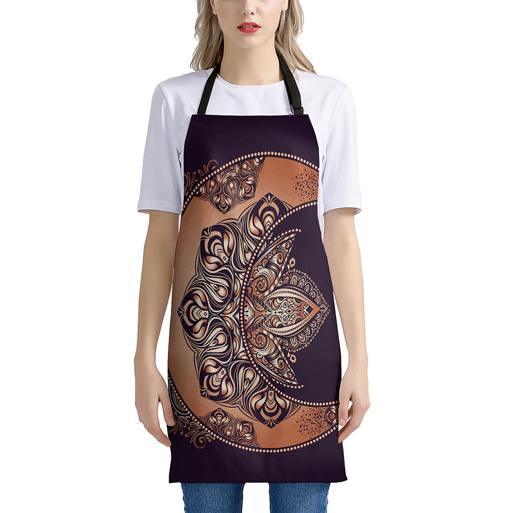 Bohemian Moon And Sun Print Apron