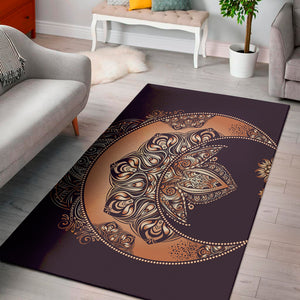 Bohemian Moon And Sun Print Area Rug