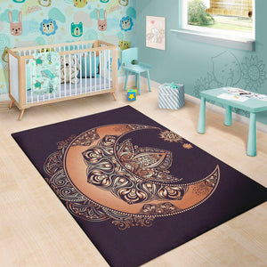 Bohemian Moon And Sun Print Area Rug