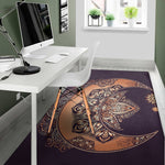 Bohemian Moon And Sun Print Area Rug