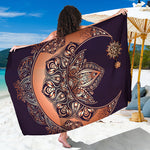 Bohemian Moon And Sun Print Beach Sarong Wrap