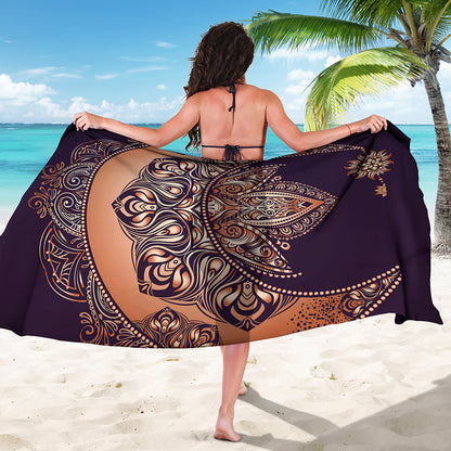 Bohemian Moon And Sun Print Beach Sarong Wrap