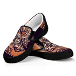Bohemian Moon And Sun Print Black Slip On Shoes