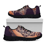 Bohemian Moon And Sun Print Black Sneakers