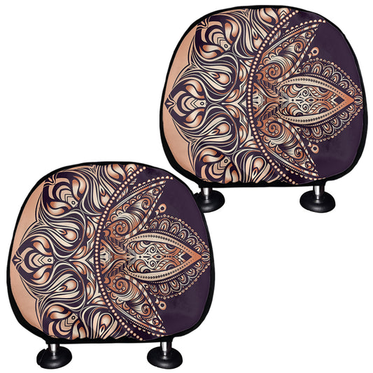 Bohemian Moon And Sun Print Car Headrest Covers