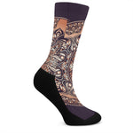 Bohemian Moon And Sun Print Crew Socks