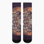 Bohemian Moon And Sun Print Crew Socks