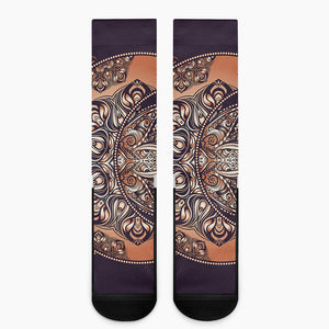 Bohemian Moon And Sun Print Crew Socks