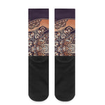 Bohemian Moon And Sun Print Crew Socks