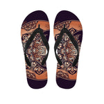 Bohemian Moon And Sun Print Flip Flops