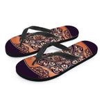 Bohemian Moon And Sun Print Flip Flops