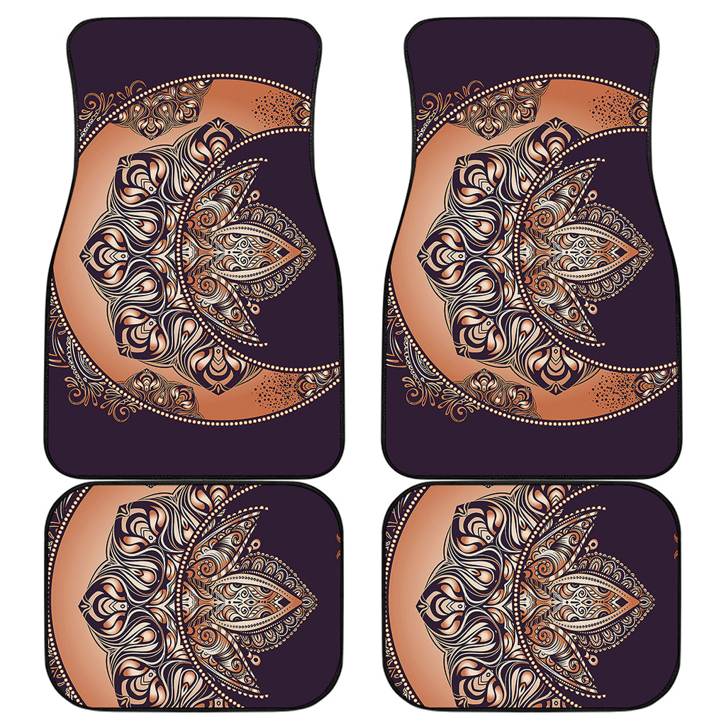 Bohemian Moon And Sun Print Front and Back Car Floor Mats
