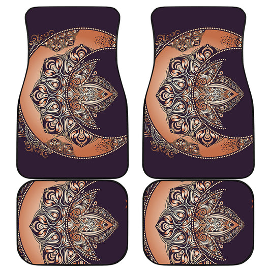 Bohemian Moon And Sun Print Front and Back Car Floor Mats