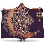 Bohemian Moon And Sun Print Hooded Blanket