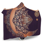 Bohemian Moon And Sun Print Hooded Blanket