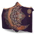 Bohemian Moon And Sun Print Hooded Blanket