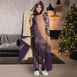 Bohemian Moon And Sun Print Hooded Blanket