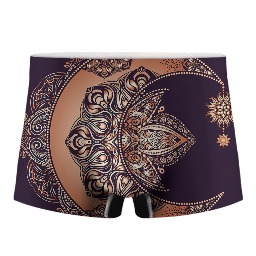 Bohemian Moon And Sun Print Men's Boxer Briefs
