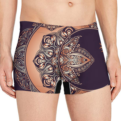 Bohemian Moon And Sun Print Men's Boxer Briefs