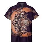 Bohemian Moon And Sun Print Men's Short Sleeve Shirt