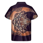 Bohemian Moon And Sun Print Men's Short Sleeve Shirt