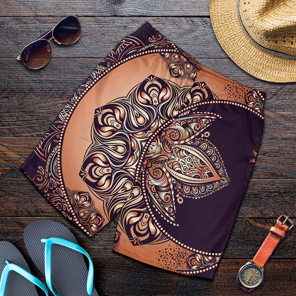 Bohemian Moon And Sun Print Men's Shorts