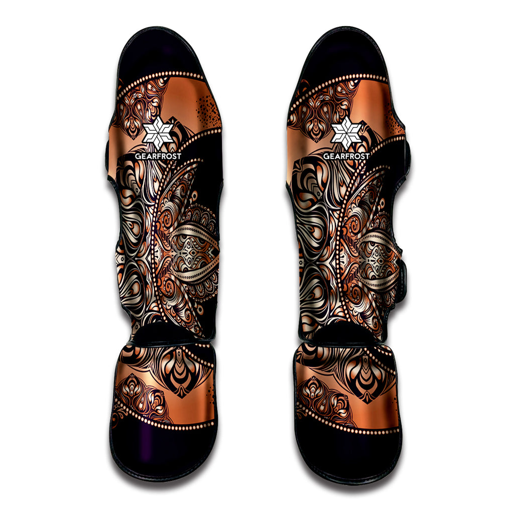 Bohemian Moon And Sun Print Muay Thai Shin Guard