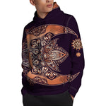 Bohemian Moon And Sun Print Pullover Hoodie