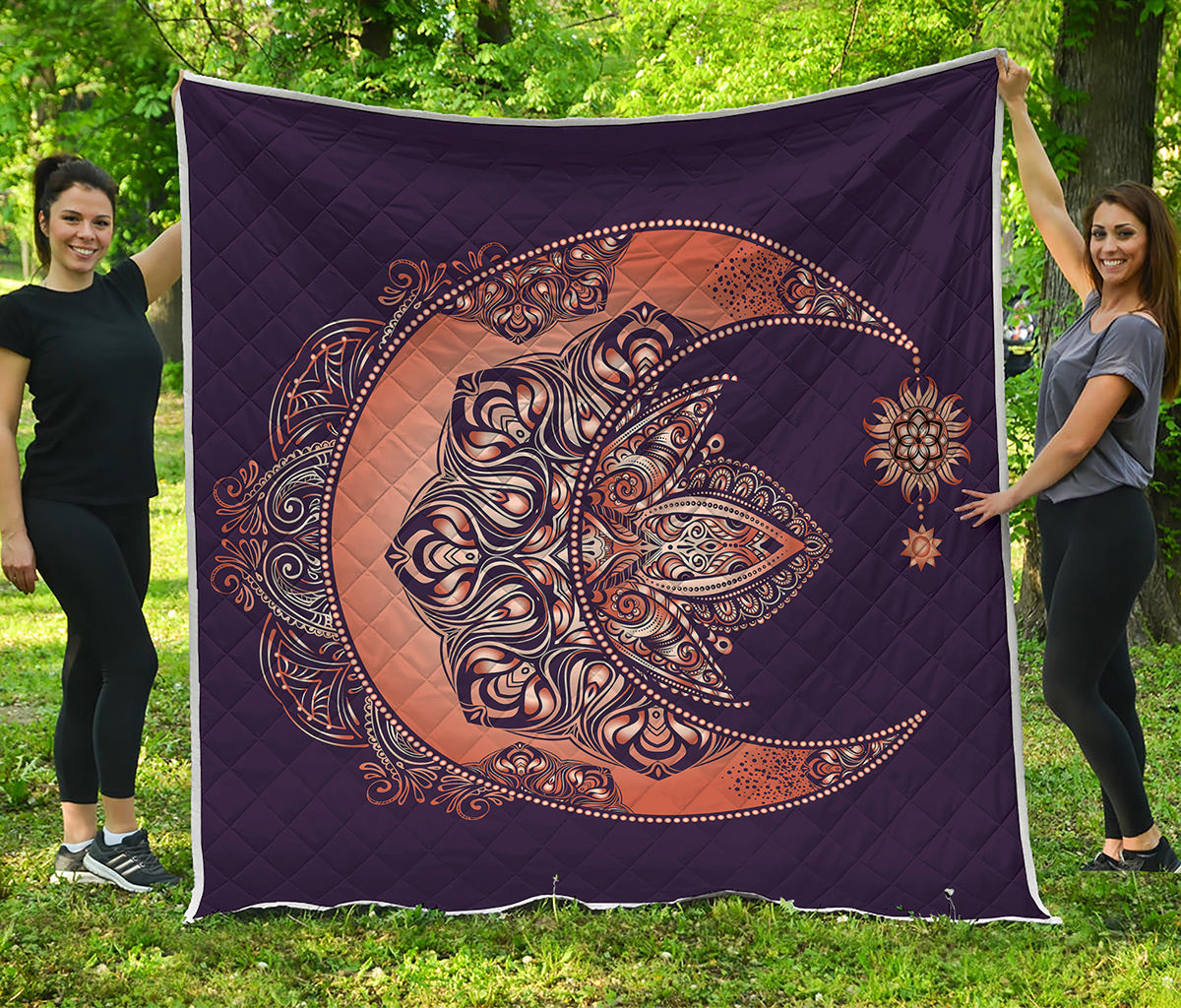 Bohemian Moon And Sun Print Quilt